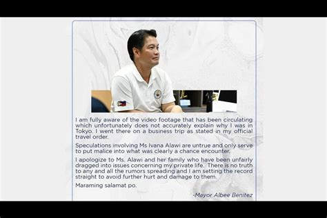 Bacolod Mayor breaks silence over alleged affair with Ivana Alawi .